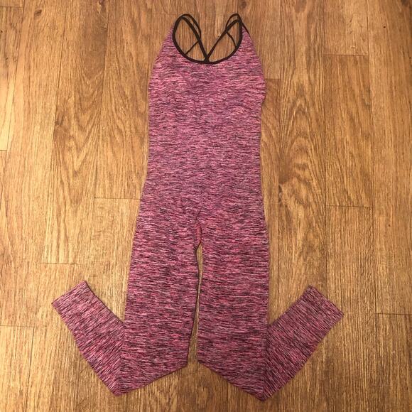 NWOT Intimately Free People Pink Black Barely There Space Dye Bodysuit Size XS/S - Picture 3 of 15